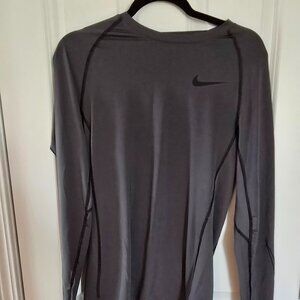 Mens Nike Pro Gray Long Sleeve Dri Fit Shirt Small S